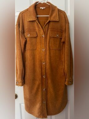 Mystree  Button-Front Long Jacket